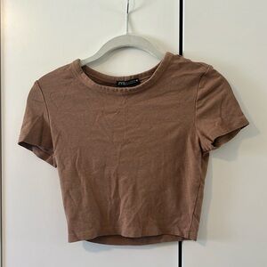 ZARA / Mauve Fitted Crop Top